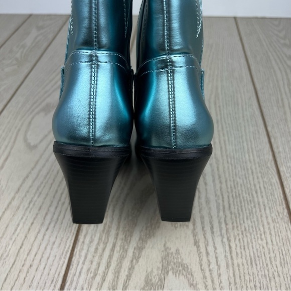 Madden Girl Arizona Knee High Cowboy Boots 7.5M Metallic Blue $99 - Picture 8 of 10